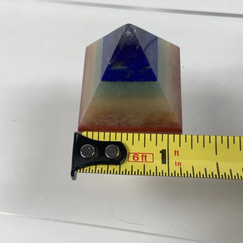7 Chakra Crystal Pyramid Multicolor Agate Stone Worry Love Energy Healing